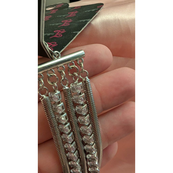 2024 Zi Collection Silver Tone Necklace and Earring Set, One Size - Picture 3 of 6